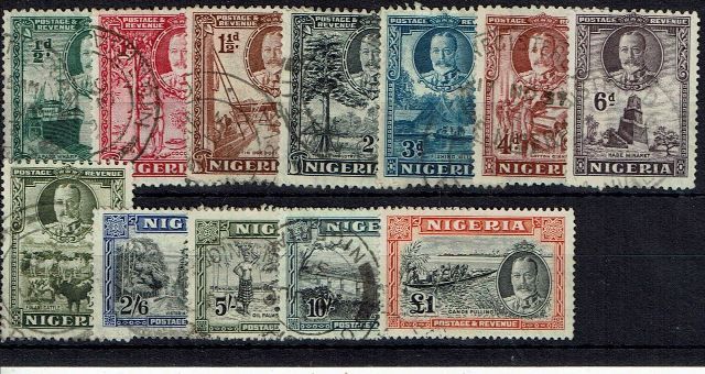 Image of Nigeria & Territories ~ Nigeria SG 34/45 FU British Commonwealth Stamp
